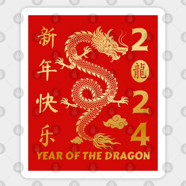 Year of the Dragon 2024 - Lunar new year 2024 Magnet by Danemilin